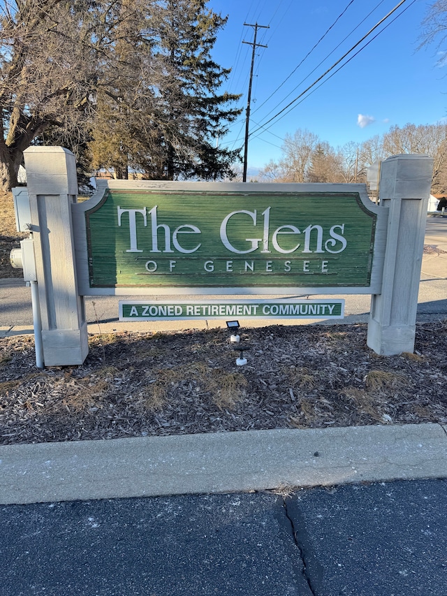 view of community sign