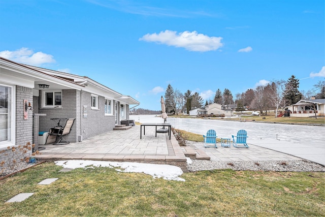 view of yard with a patio and entry steps