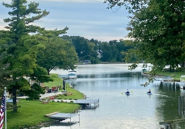 water view with a dock