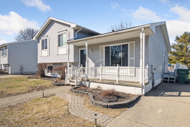 tri-level home with a porch