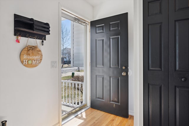 entrance foyer featuring light wood-style floors