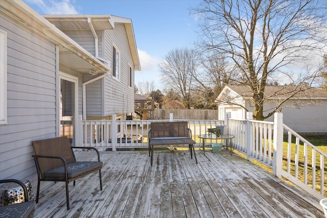 wooden deck with fence