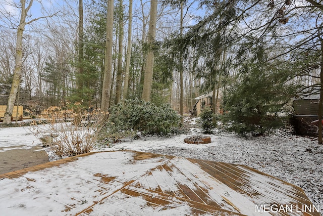 view of snowy yard