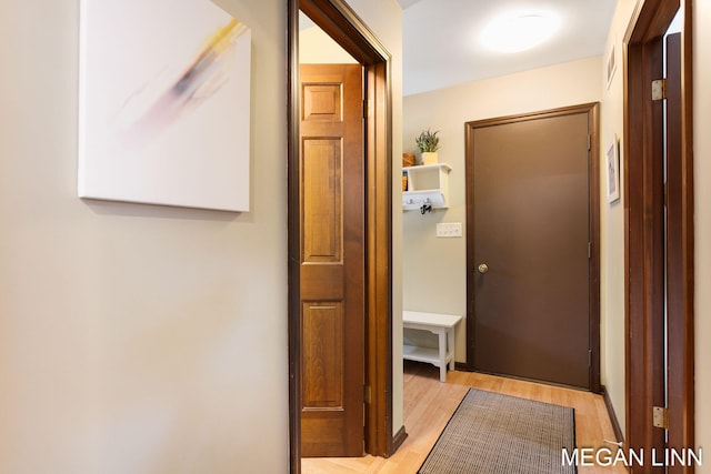 hall featuring light wood-style floors