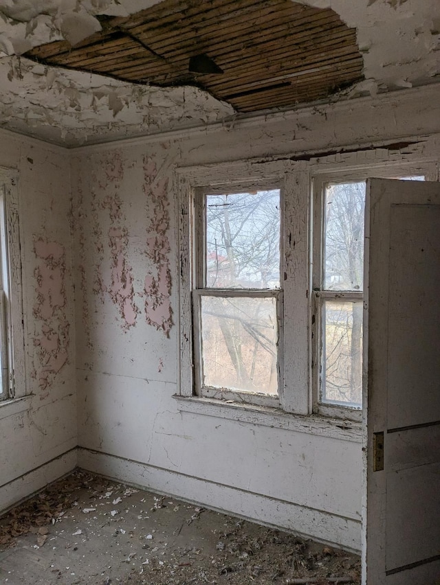 spare room with a wealth of natural light