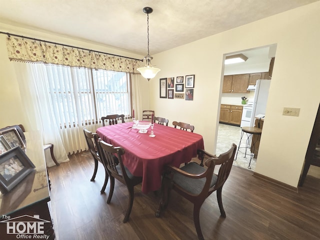 dining room with dark wood-style floors