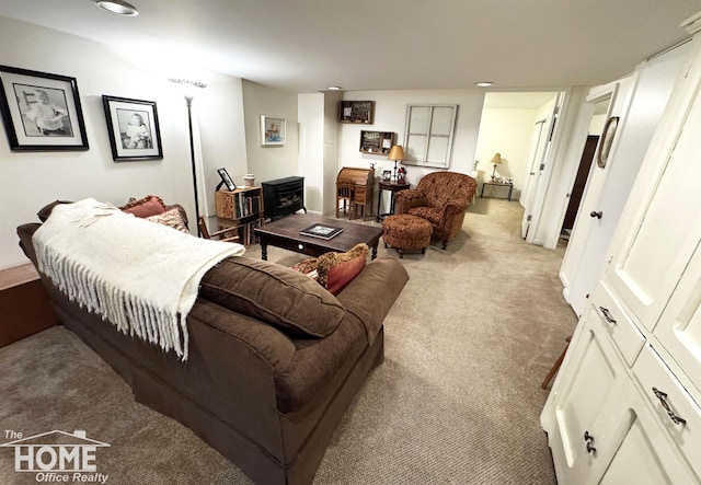 view of carpeted living area