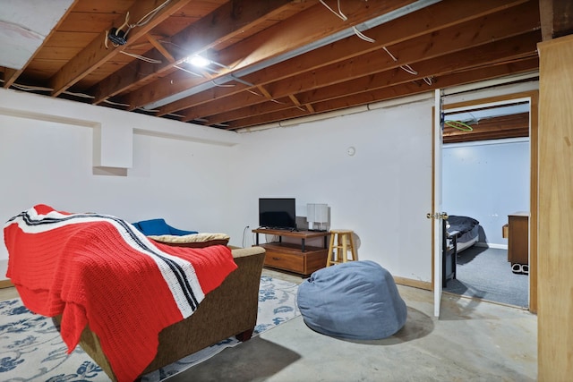 interior space featuring concrete floors