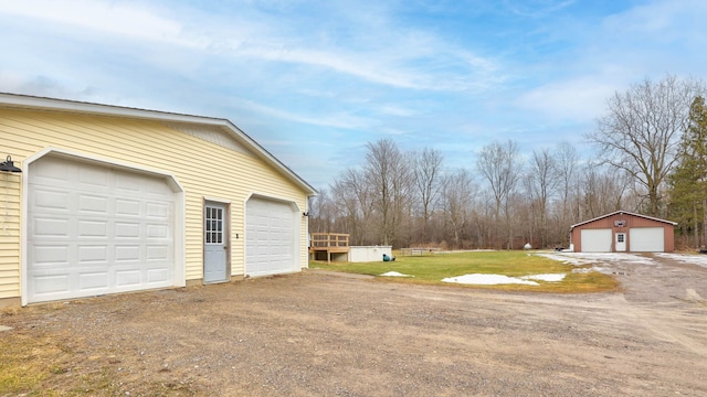 garage with driveway