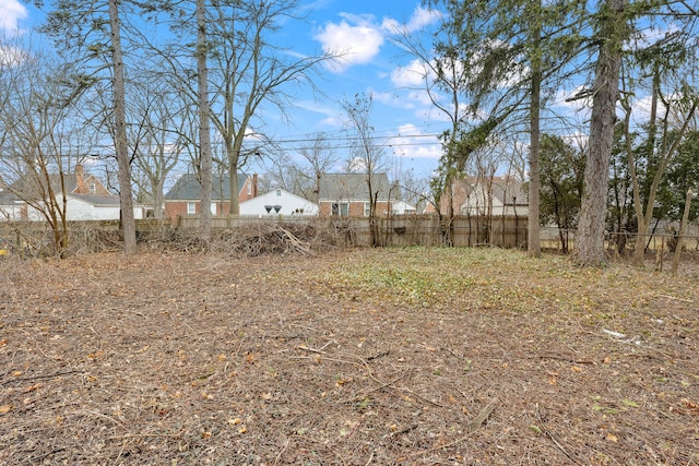 view of yard featuring fence