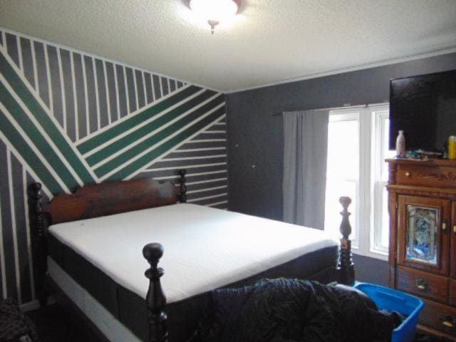 bedroom with a textured ceiling