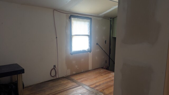 empty room with light wood-type flooring