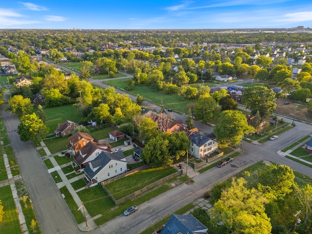 drone / aerial view with a residential view