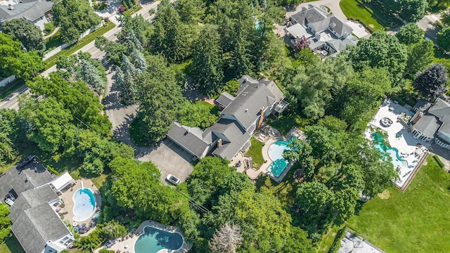 aerial view featuring a residential view