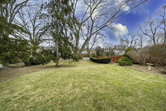 view of yard with fence