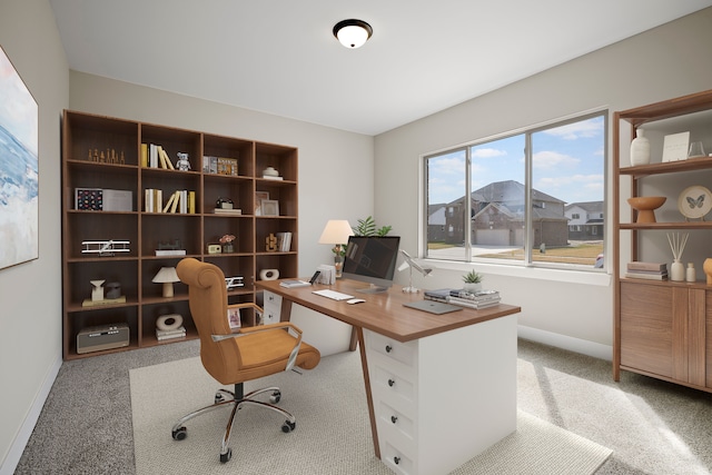 35689 Windridge Dr, New Baltimore, MI 48047 - office area featuring baseboards and light colored carpet