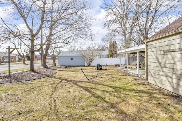 view of yard with fence