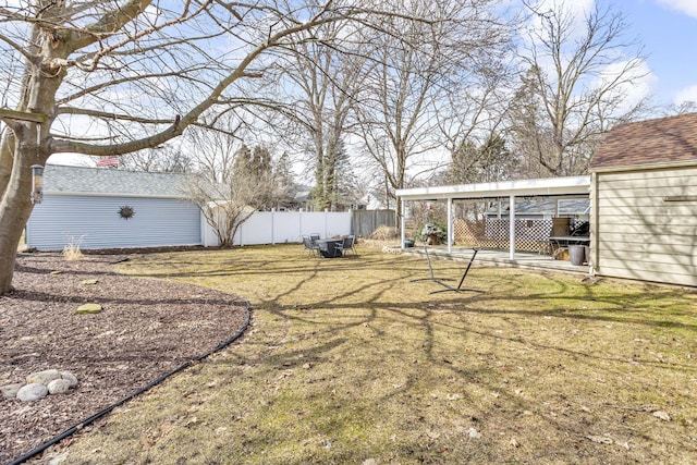 view of yard with fence