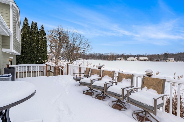 view of yard covered in snow