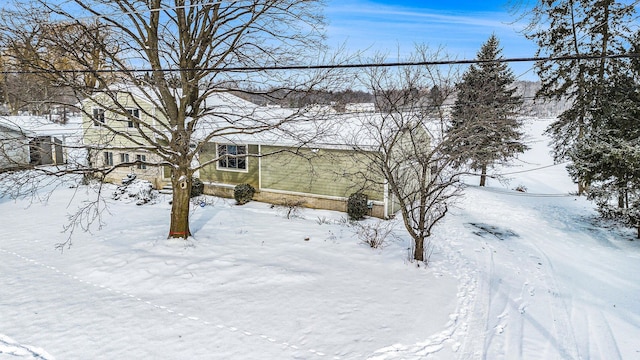 view of yard covered in snow