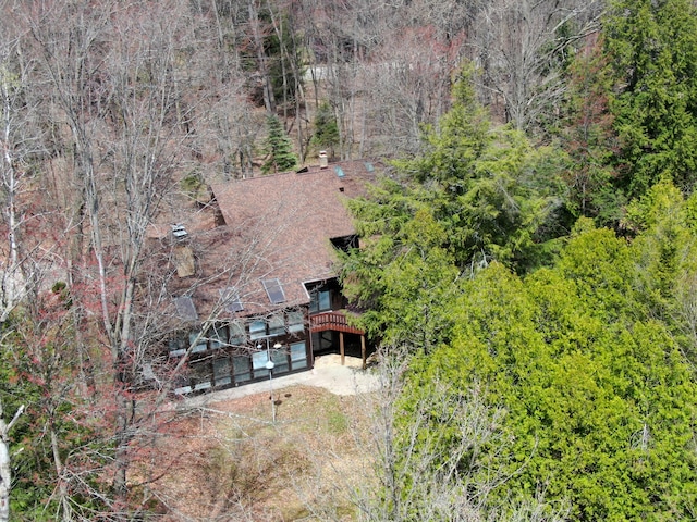 3075 Mineral Springs Trl, Mount Pleasant, MI 48858 - view from above of property featuring a forest