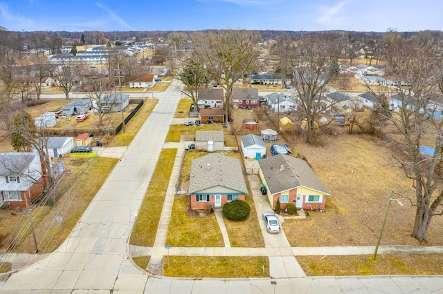 aerial view with a residential view