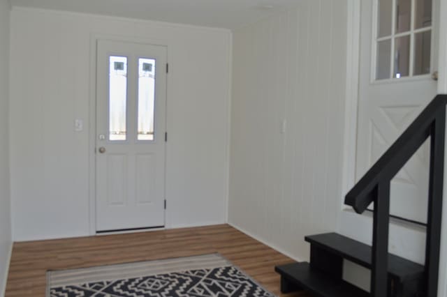 entrance foyer with wood finished floors