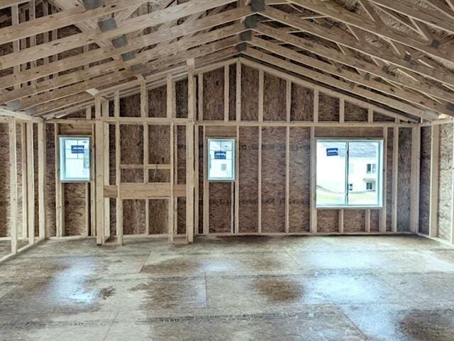 misc room featuring vaulted ceiling