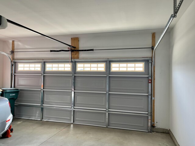 garage with baseboards