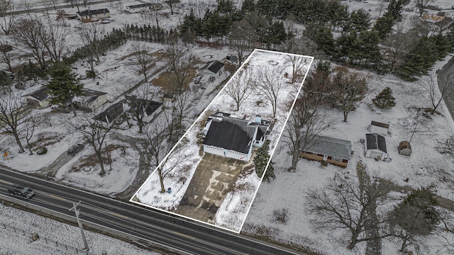 view of snowy aerial view