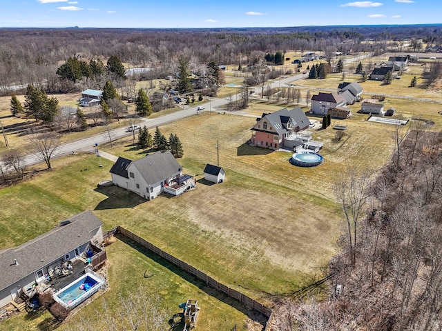 aerial view featuring a rural view