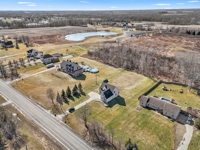 drone / aerial view featuring a rural view