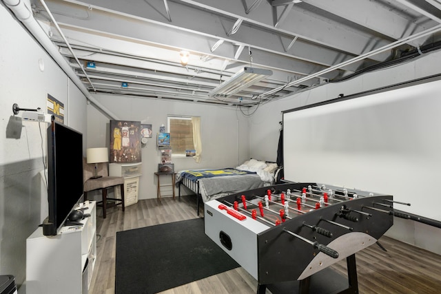 playroom featuring wood finished floors