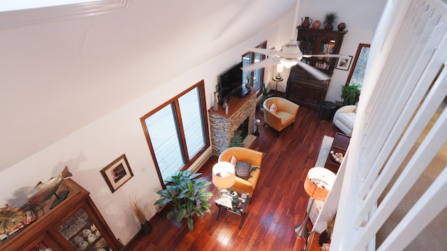 living area featuring wood finished floors