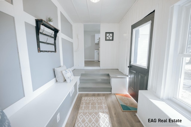 mudroom featuring wood finished floors