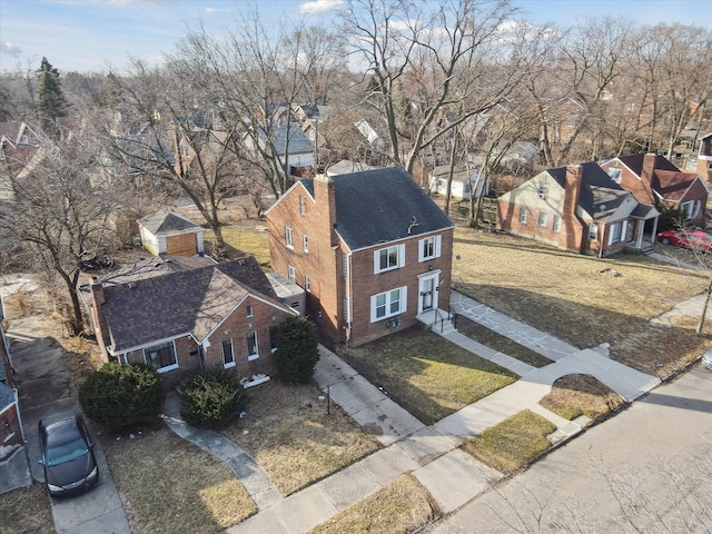 bird's eye view with a residential view