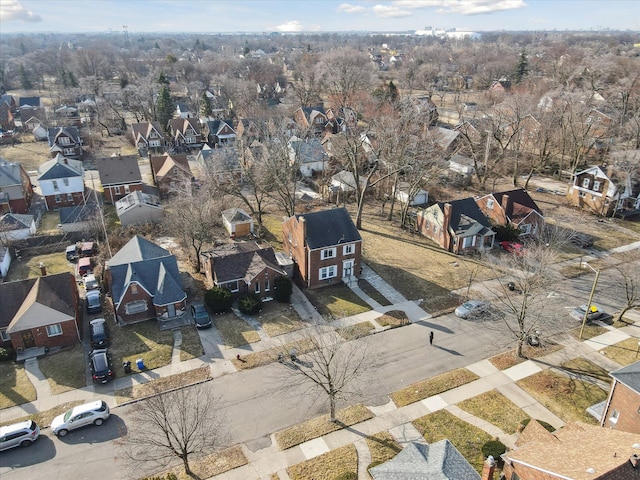 bird's eye view with a residential view