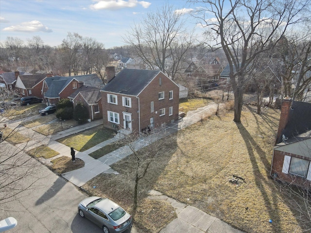 drone / aerial view with a residential view