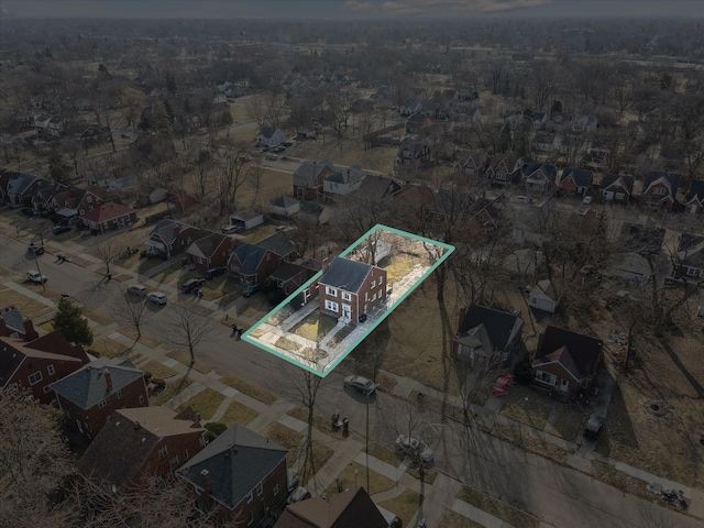 drone / aerial view with a residential view