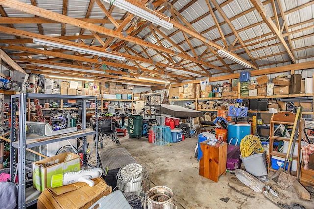 garage featuring metal wall