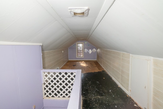 bonus room with vaulted ceiling