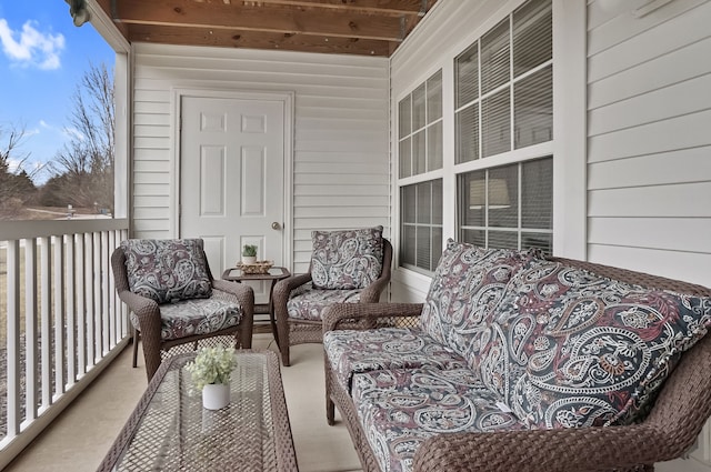 exterior space featuring an outdoor living space