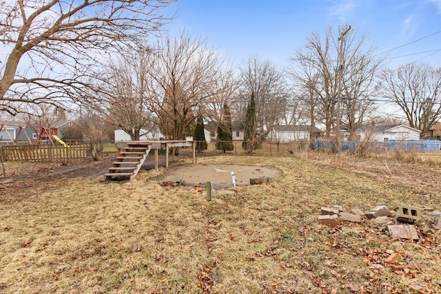 view of yard with fence