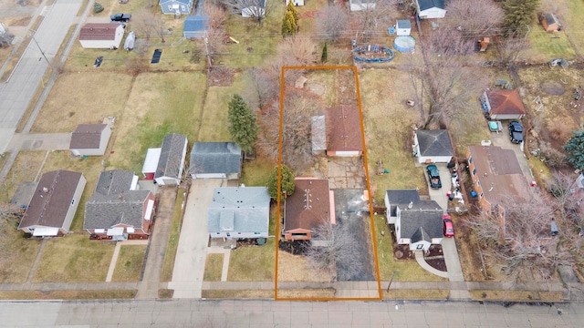 bird's eye view with a residential view