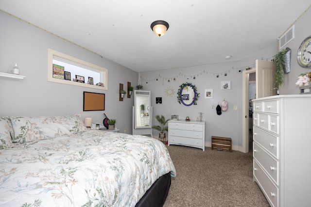 bedroom featuring carpet and visible vents