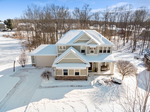 view of front of house featuring stone siding