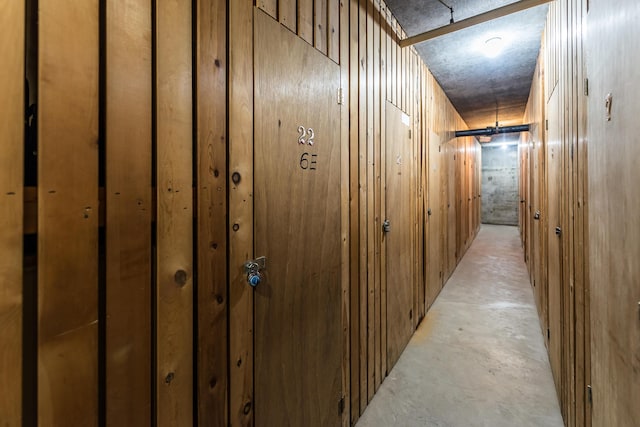 corridor featuring concrete flooring