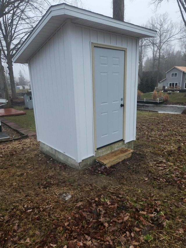 view of shed