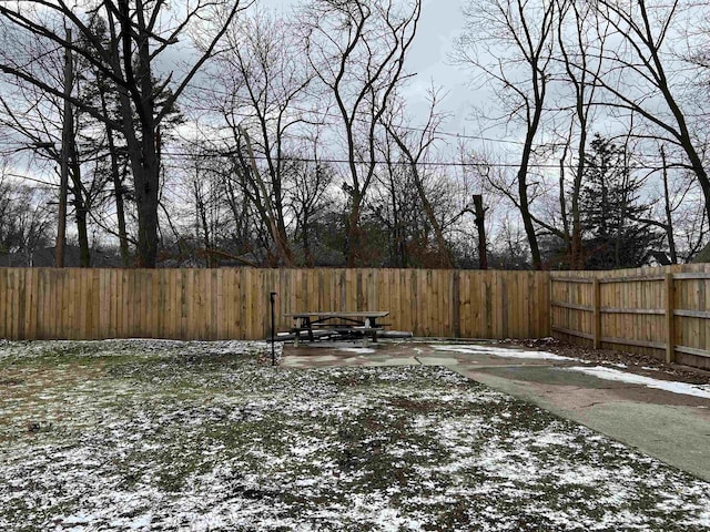 view of yard with fence