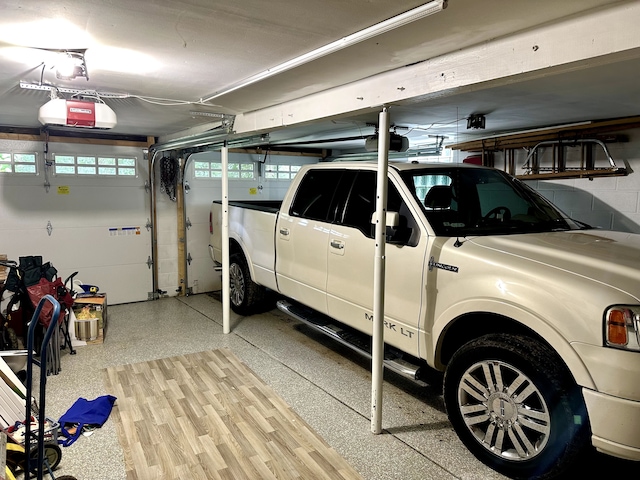 parking deck with a garage door opener